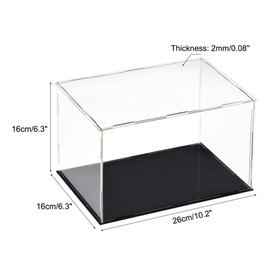 sourcing map Acrylic Clear Display Case Box Dustproof Protection Showcase Cube Collectibles Show Box 25x15x15cm