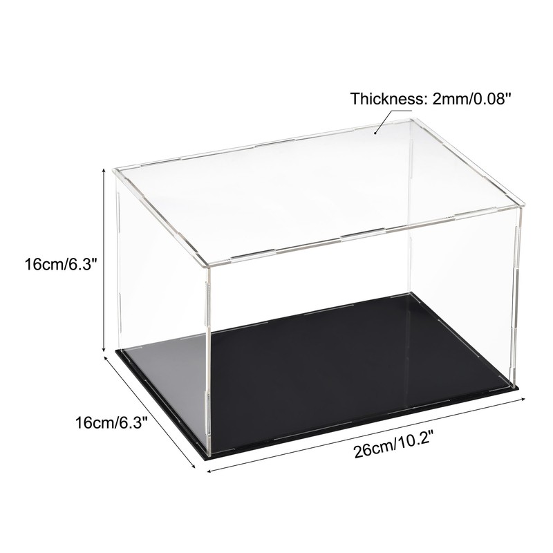 sourcing map Acrylic Clear Display Case Box Dustproof Protection Showcase