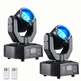 Moving Head DJ Lights for Parties, 32W LED Stage Lighting with DMX512 Control, Sound Activated, 540° Pan & 270° Tilt, Compact Beam Light for Home, Wedding,Club,Music Festival, Graduation Party(2 Pack)