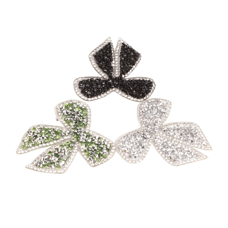 18pcs Bow Knot Rhinestones Patches Silver Black Green Exquisite Iron
