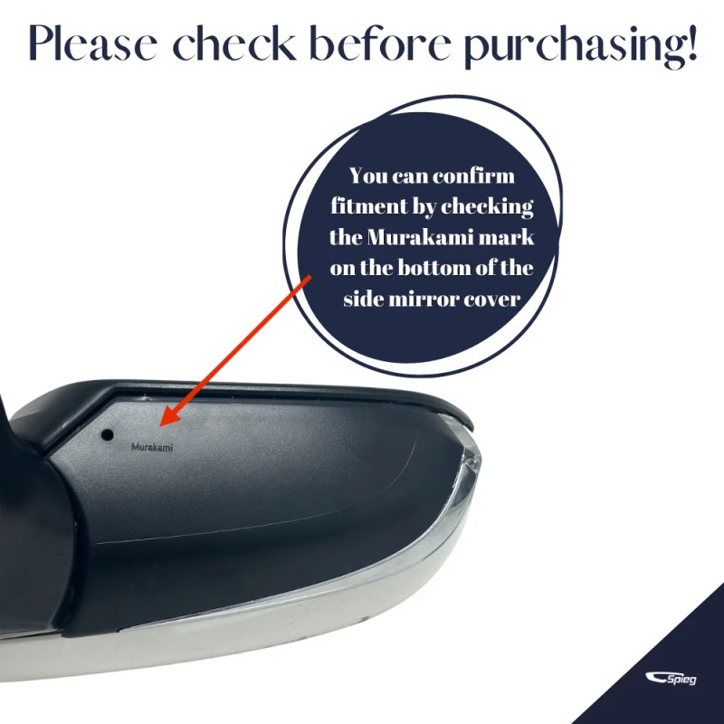 Spieg Driver Side Mirror Cover Cap for 2018-2024 TOYOTA CAMRY