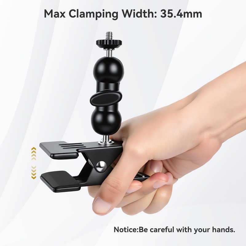 UTEBIT Dual Ball Head Cameras Clip for GoPro, with 1/4''