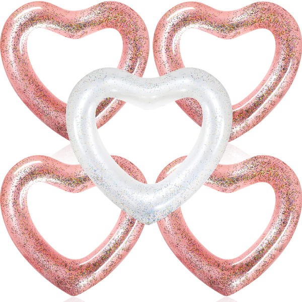 Deekin 5 Pieces Heart Pool Float 47.3 x 39.4 Inch