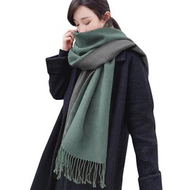 Trnvco Women's Scarf, Thick, Cashmere Touch, Fall and Winter Classic, Stole, Large, Reversible Shawl, Can be Used on Both Sides, Scarf, Collar, Solid, Fringed, Cold Protection, Warm, Fluffy, Stylish,