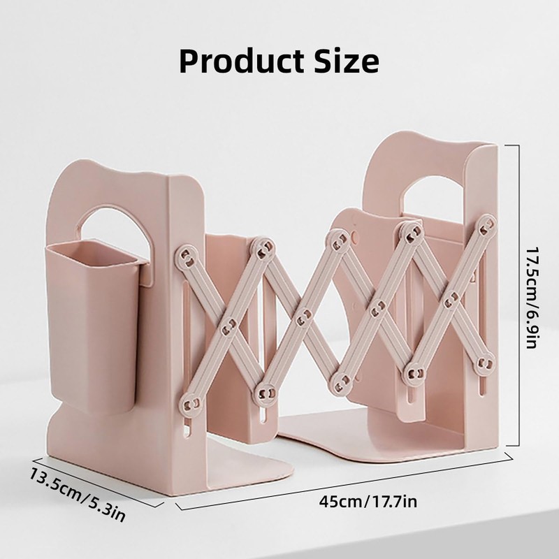 AIMALL Adjustable Desktop Book Stand with Pen Holder, Multi-Functional Expandable