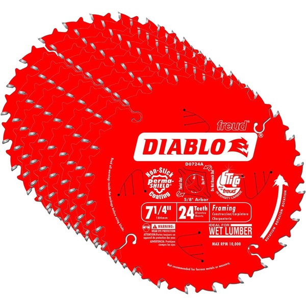 Diablo D0724A 7-1/4" 24T Diablo™ Circular Saw Framing Blade