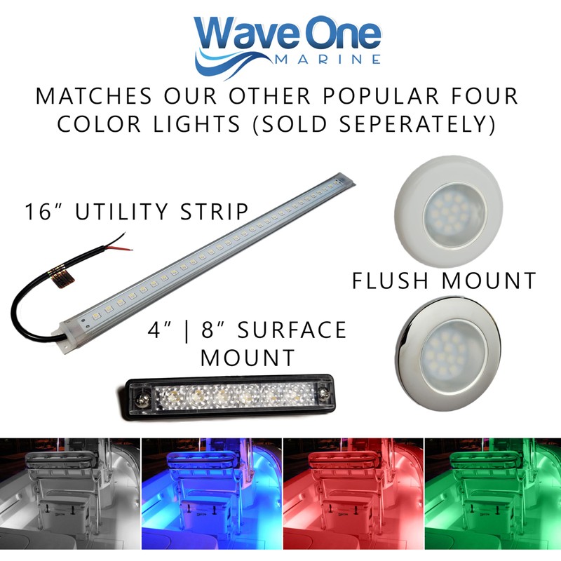 Wave One Marine FLUSH Mount 2.75" RGBW Internal Driver LED