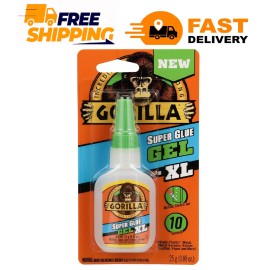 Gorilla Super Glue Gel XL, Clear Glue, 25 Gram (Pack of 1) - All Purpose .