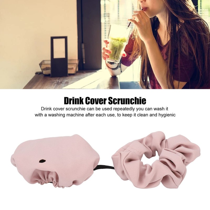 Beverage Cover Reusable For Beverage Scaling Scrunchie Cups (Dusty Pink)