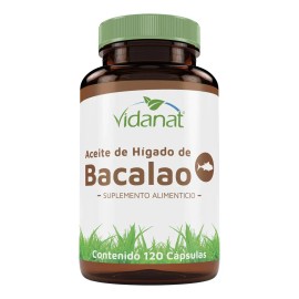Aceite Higado Bacalao 120 Cápsulas Vidanat Sabor