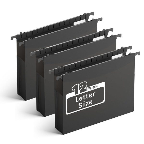 Ansook Extra Capacity Plastic Hanging File Folders,2" Expanding Accordian Pocket