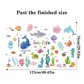 OUFEI Wall Stickers Kids Room Peel and Stick Deep Sea Animal Paradise Wall Decals for Baby Kids Nursery Girls Bedroom Living Room Decoration
