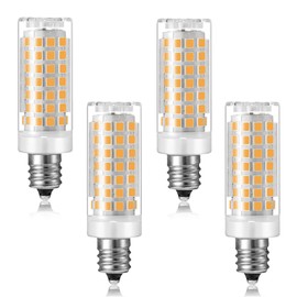 Bombillas LED E12, 9 W, 88 LED, 2835 SMD E12, base de cerámica, 100 W, equivalente a halógeno, 6000 K, luz blanca para iluminación del hogar, base E12, 900 lm, 110 V, regulable, paquete de 4