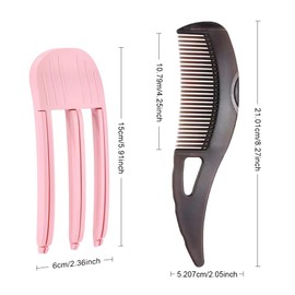 Dandruff Comb, Scalp Sweep Detoxing Energy Comb, Plastic Press Button Hollow Tooth Hairbrush for Scalp Care Massage Cleaning and Oil Removal with Ergonomic Handle for Women Men Kids 2PCS