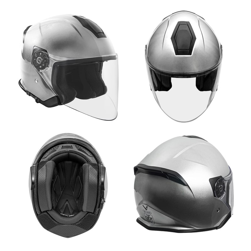 VCAN V88 3/4 Open Face Motorcycle Scooter Helmet ECE &