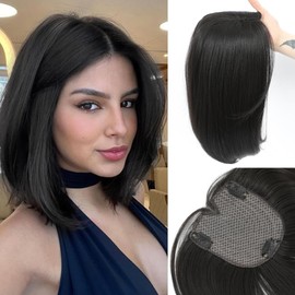 Mekylio Hair Toppers for Women clip in bangs Large Base Toppers for Women with Thinning Hair Clip Ins Fake Bangs Perfect Solution for Thinning-hair and Stylish Upgrade