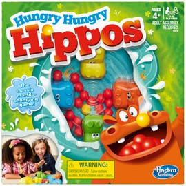 Hungry Hungry Hippos Kids Board Game, Preschool Games for 2-4 Players, Easy to Play Kids Games, Family Board Games for Kids, Kids Gifts, Ages 4 and Up