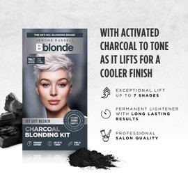 Jerome Russell Bblonde Charcoal Blonding Kit – Toning Bleach Lifts Up To 7 Shades with Activated Charcoal Black Ice Shampoo And Conditioner Included