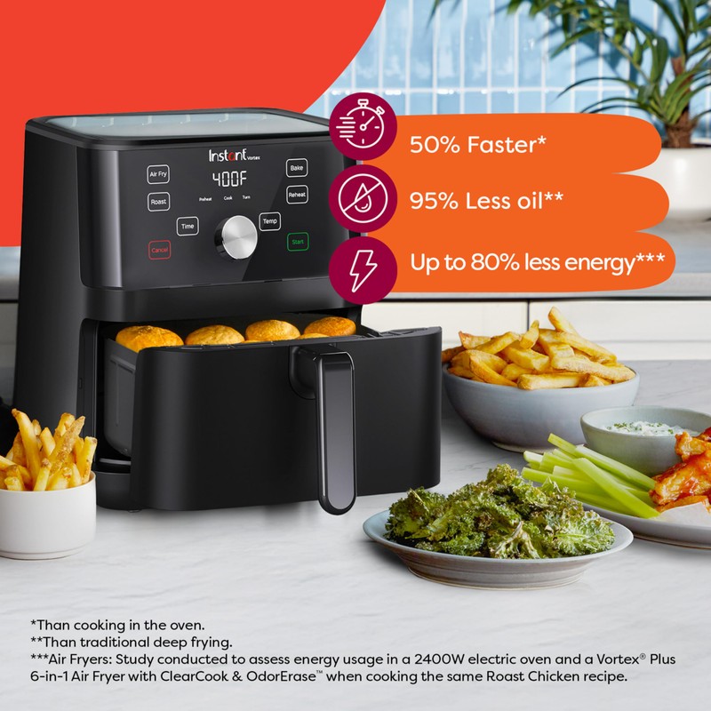 Instant Pot Vortex 6QT XL Air Fryer, 4-in-1 Functions that
