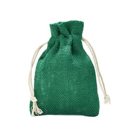 ORGANZABEUTEL24 5 Jute Bags - 30 x 20 cm - 100% Jute Gift Bag Decoration Storage Winter Pot Protector (Green)