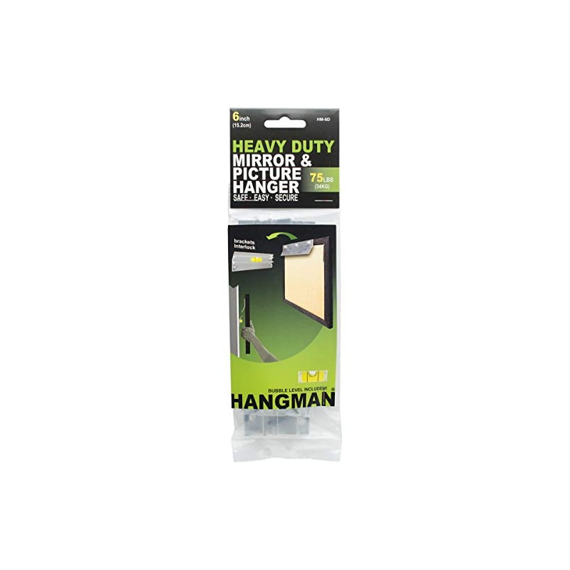 Hangman Heavy Duty Mirror & Picture Hanger W/Walldogs 6in-75lbs
