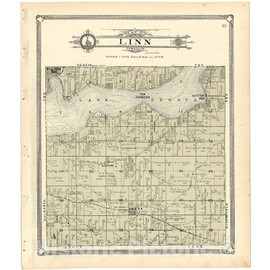 Historic 1907 Wall Map - Standard Atlas of Walworth County, Wisconsin : Including a plat Book of The Villages, Cities and townships - Map of Linn Township 20in x 24in