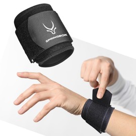 Springbok Carpal Lock Wrist Support Brace | Adjustable Wrist Strap for Sports & Gym | Neoprene Fabric Wrist Supporter | Wrist Compression Strap for Men & Women | Wrist Brace with Double Lock (Black_1 Piece)