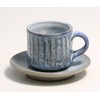 信楽焼 in to the Blue 萩 Carved Coffee Bowl Dish