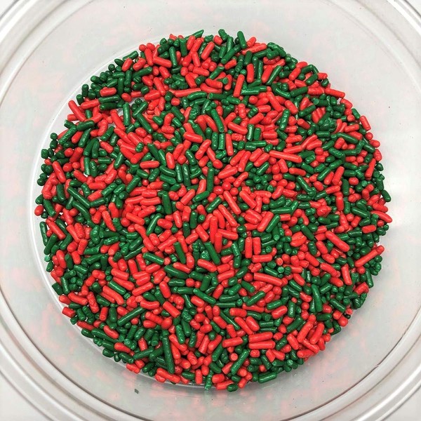 Christmas Mix Sprinkles Green Red Jimmies Topping 6 pounds colored