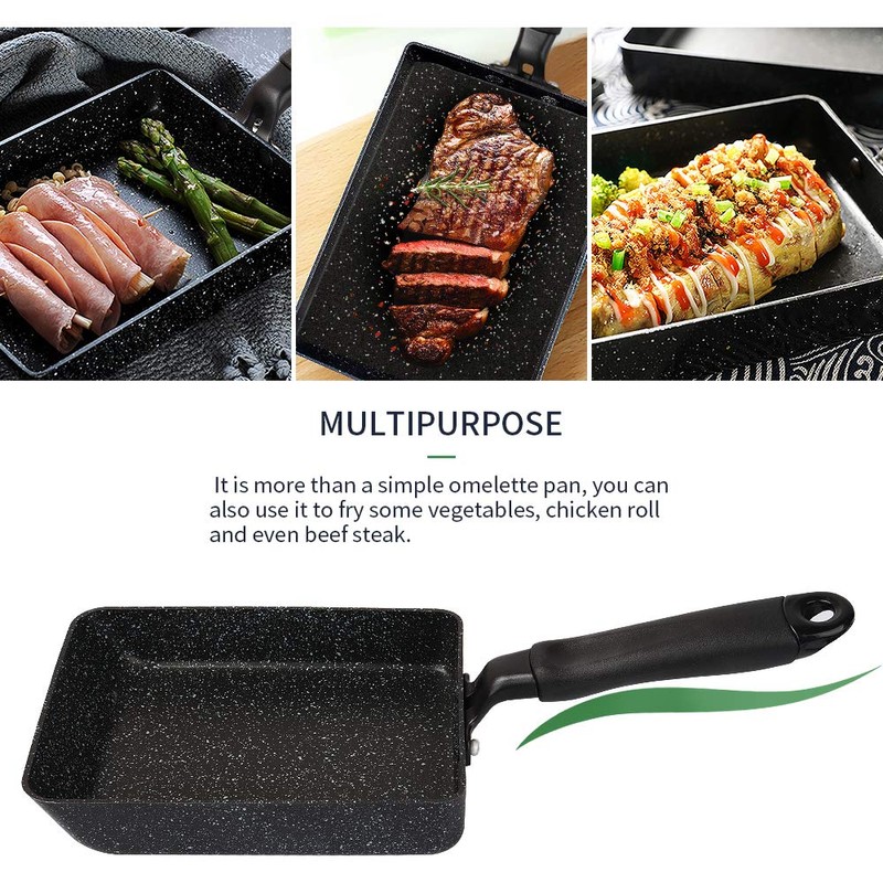 MyLifeUNIT Tamagoyaki Pan, Japanese Omelette Pan Nonstick with Silicone Spatula,