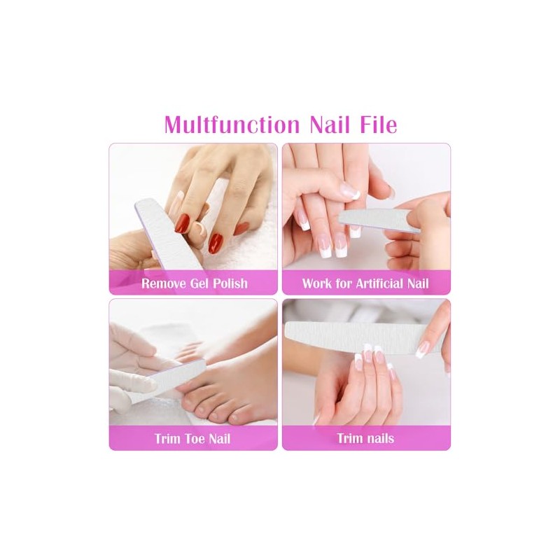 Lima de uñas: 100/180 Gritfor Nails, 10 unidades Zebra Double