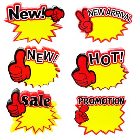 Honbay 150PCS Starburst Sale Paper Signs Sign Cards Burst Paper Signs Retail Sale Tags for Retail Store Party Favors,Garage Sale (6 Style)