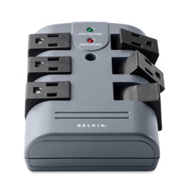 Belkin 6-Outlet Pivot-Plug Surge Protector w/ Wall Mount - Ideal for Mobile Devices, Personal Electronics, Small Appliances and More (1,080 Joules) - (Pack of 5)