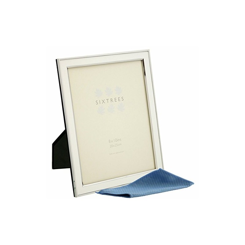 Sixtrees Abbey White 2-103-80 Polished Silver photo frame with lacquered