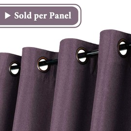 H.VERSAILTEX Linen Blackout Curtain 96 Inches Long for Bedroom/Living Room Thermal Insulated Grommet Linen Look Curtain Drapes Primitive Textured Burlap Effect Window Drapes 1 Panel - Heather Mauve