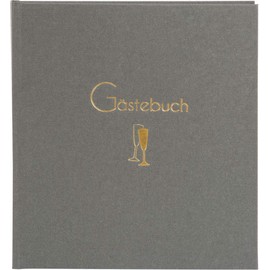 goldbuch Cheers Guest Book, Photo Guest Book with 176 White Pages and Bookmark, Embossed Textured Bookbinding Paper, Photo Book, Paper, Approx. 23 x 25 x 2 cm
