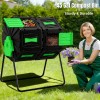 Marcytop 45 Gals Outdoor Compost Tumbler Bin Black Dual Chamber
