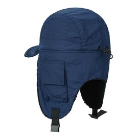 Clakllie Trapper Hat Winter Trooper Hat Faux Fur Ushanka Bomber Hats Hunting Windproof Ski Snow Cap Earflaps Russian Hat,Blue