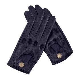 Riparo Men's Vegan Leather Full-finger Driving Touchscreen Gloves (Small, Black)