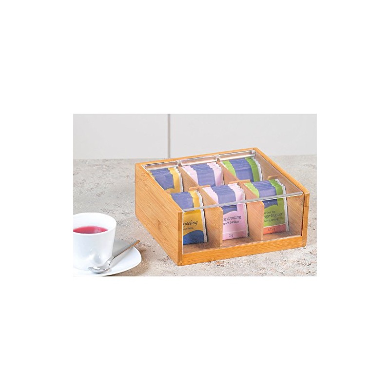 Kesper Teebox, Holz, braun, 22 x 21 x 9.5 cm