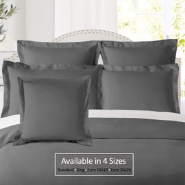 Nestl Soft Pillow Shams Set of 2 - Double Brushed Microfiber Pillow Covers - Hotel Style Premium Bed Pillow Cases, with 1.5” Decorative Flange, Queen 20"x30" - Gray
