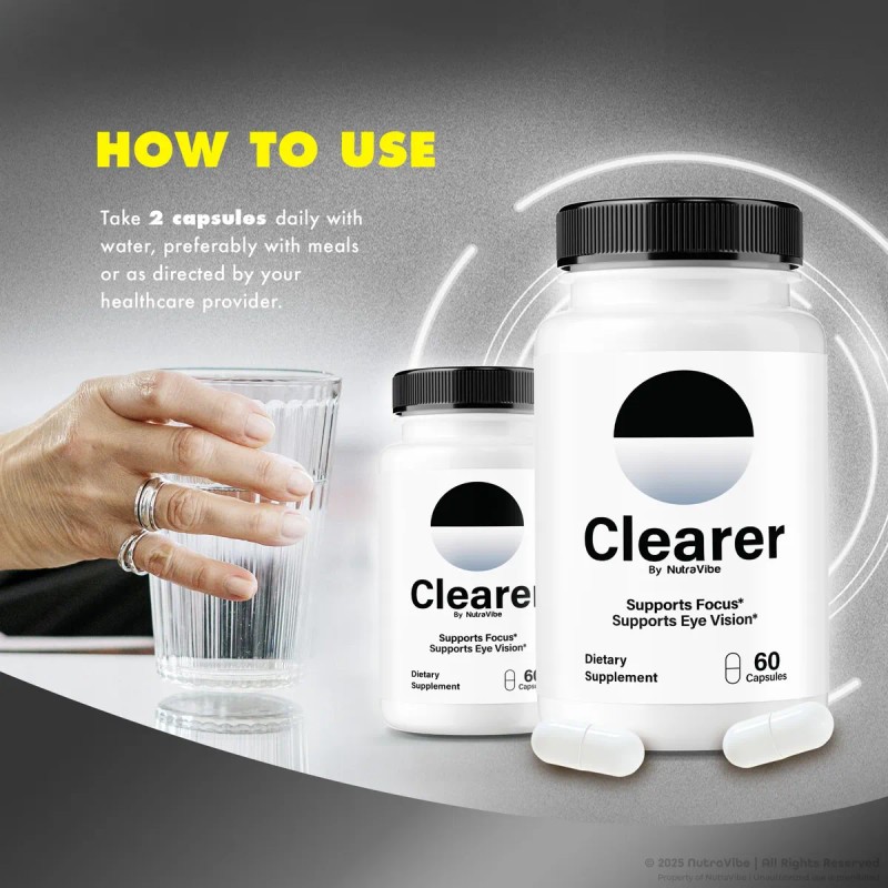 Clearer Suplemento Visión Ingredientes Naturales 60 Cápsulas