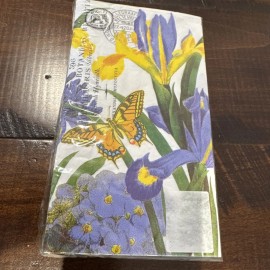 Michel Design Works Iris Hostess Napkins 15ct Triple Ply Floral Paper