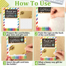 24pcs Teacher Gifts Card Holder, Teacher Appreciation Gifts Cards, Crayon Card Holder (Board)
