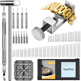EasyTime Watch Link Removal Kit: Professional Watch Strap Adjustment Tool Band Replacement Bracelet Resize Kit for All Size with 108 PCS Spring Bars 20 PCS Link Pins