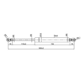 Generic Universal Gas Struts Spring Eyelet | 100-1000 Newton | Length Options 200 mm to 900 mm | Heavy-Duty | Lift Support System (300MM, 1000 N)