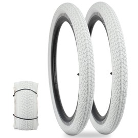WEEROCK Two Pack 20 Inch 20 * 1.75 White Bicycle Tire,Bike Tyre for 20 Inch MTB, Kid Bike,Child Bicycle, Student Bike, Girl Bicycle, Tricycle.