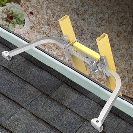 Homydom Ladder Stabilizer for Extension Ladders, Fits 13"-17.6" Wide, Heavy Duty Aluminum Wall Standoff Bracket, Non-Marring Rubber Bumpers for Roof & Gutter Protection