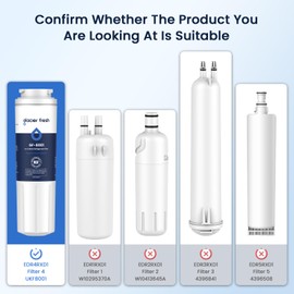 GLACIER FRESH UKF8001 Compatible with Whirlpool Refrigerator Water Filter 4, EDR4RXD1, EveryDrop Filter 4, 4396395, Maytag UKF8001, UKF8001AXX, WHR4RXD1, KAD4RXD1, 46-9006, Puriclean II, Pack of 4