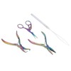 4pcs Hair Extension Tools with Pliers Wire Loop Beading Hook